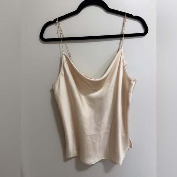 Joie Tops - Joie Chain Pearl Straps Tank Top Women’s Large NWT